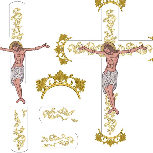 Matriz de matriz Matriz De Bordado Conjunto De 7 Matrizes Para Montagem Da Cruz De 78 Cm