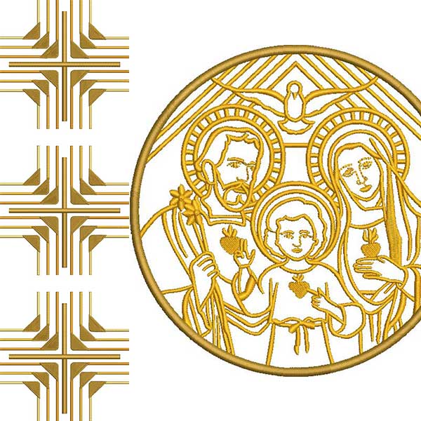 Matriz de matriz Matriz De Bordado Conjunto Para Galão Sagrada Família 364
