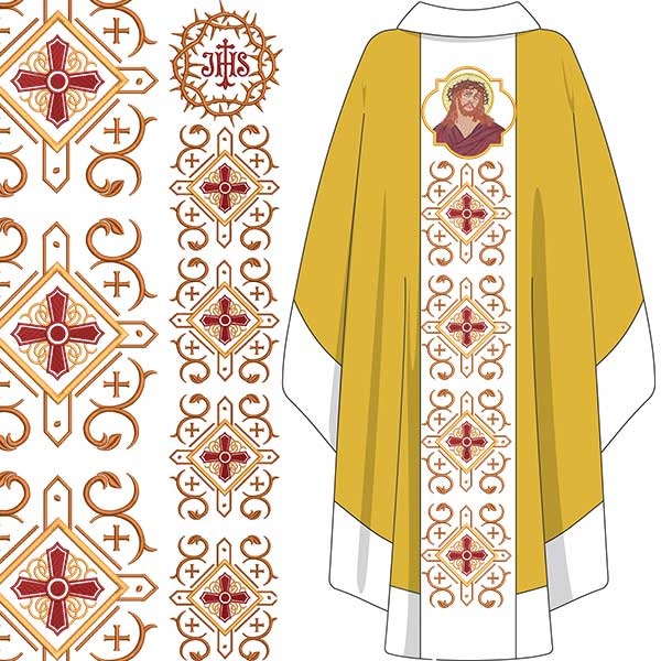 Matriz de matriz Matriz De Bordado Conjunto Para Galão Crucificação De Jesus 381