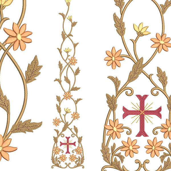 Matriz de matriz Matriz De Bordado Conjunto Para Galão Floral 384