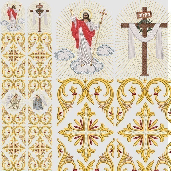 Matriz de matriz Matriz De Bordado Galão Nosso Senhor Jesus Ressuscitado 397