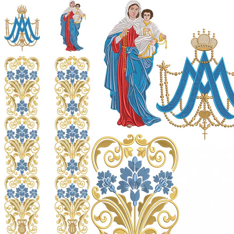 Matriz de matriz Matriz De Bordado Conjunto Para Galão Nossa Senhora Do Rosário 484