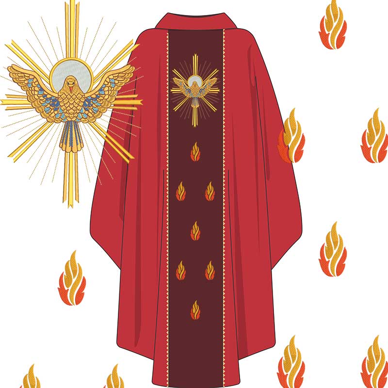 Matriz de matriz Matriz De Bordado Conjunto Vertical Pentecostes 500
