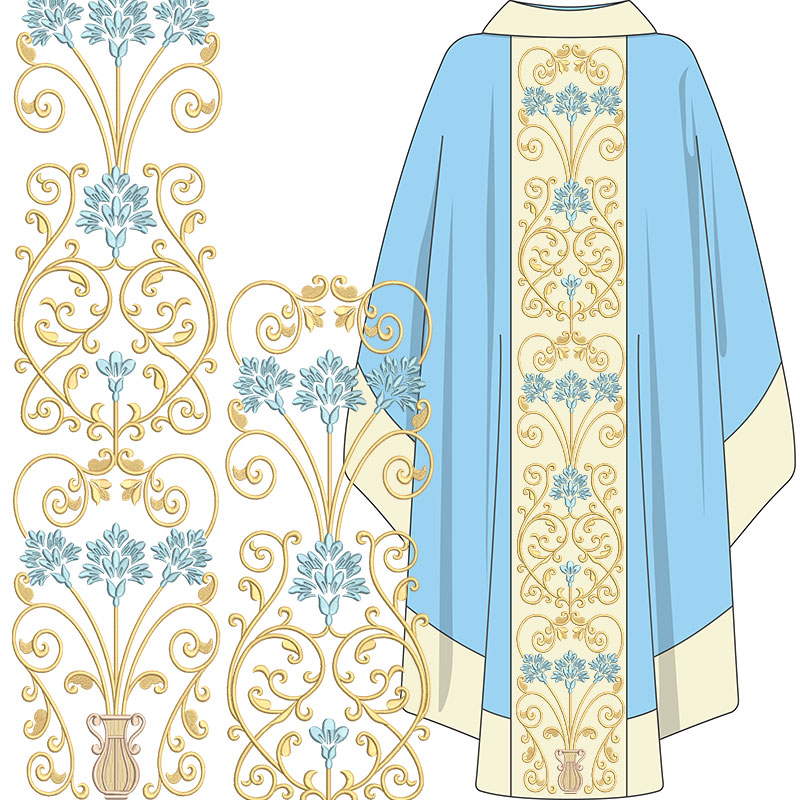 Matriz de matriz Conjunto De Matrizes De Bordado Galão Floral 3 Etapas 546