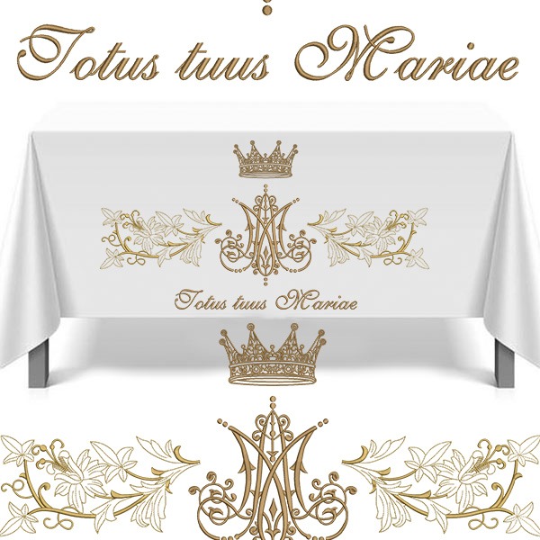 Matriz de matriz Matriz De Bordado Conjunto Para Toalha De Altar Totus Tuss Mariae 582
