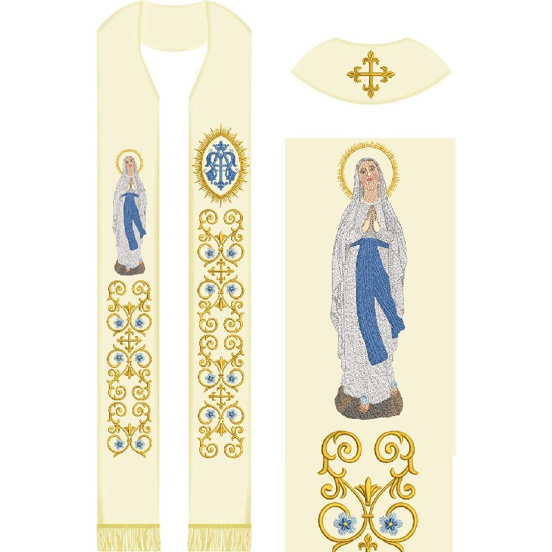 Matriz de matriz Matriz De Bordado Conjunto Para Estola Nossa Senhora De Lourdes 595