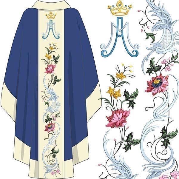 Matriz de matriz Matriz De Bordado Conjunto Para Galão Floral Mariano 1,20 Metros