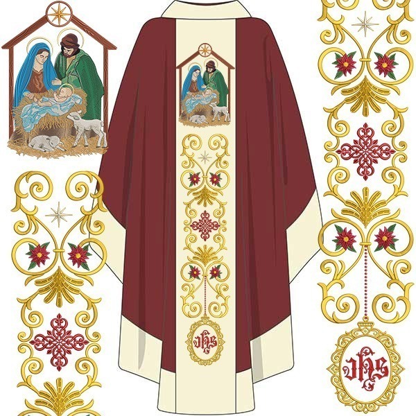 Matriz de matriz Matriz De Bordado Conjunto Para Galão De Natal Com Presépio 606