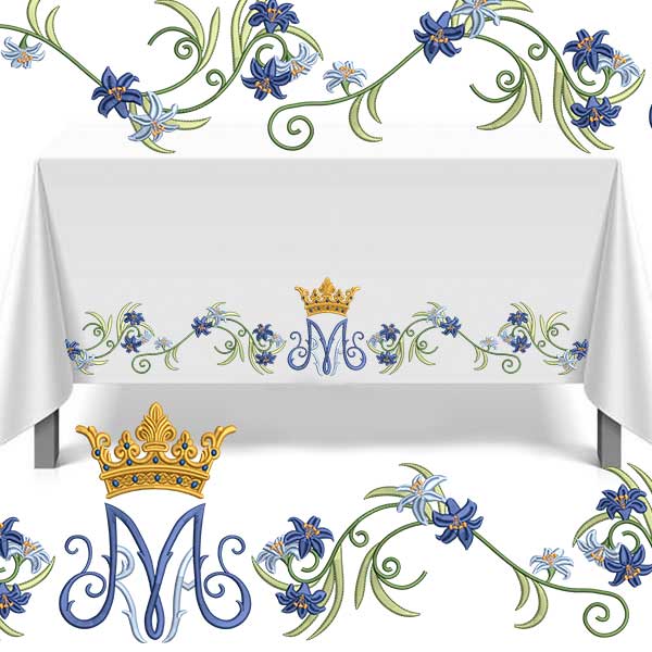Matriz de matriz Matriz De Bordado Conjunto Mariano Floral Simples 621