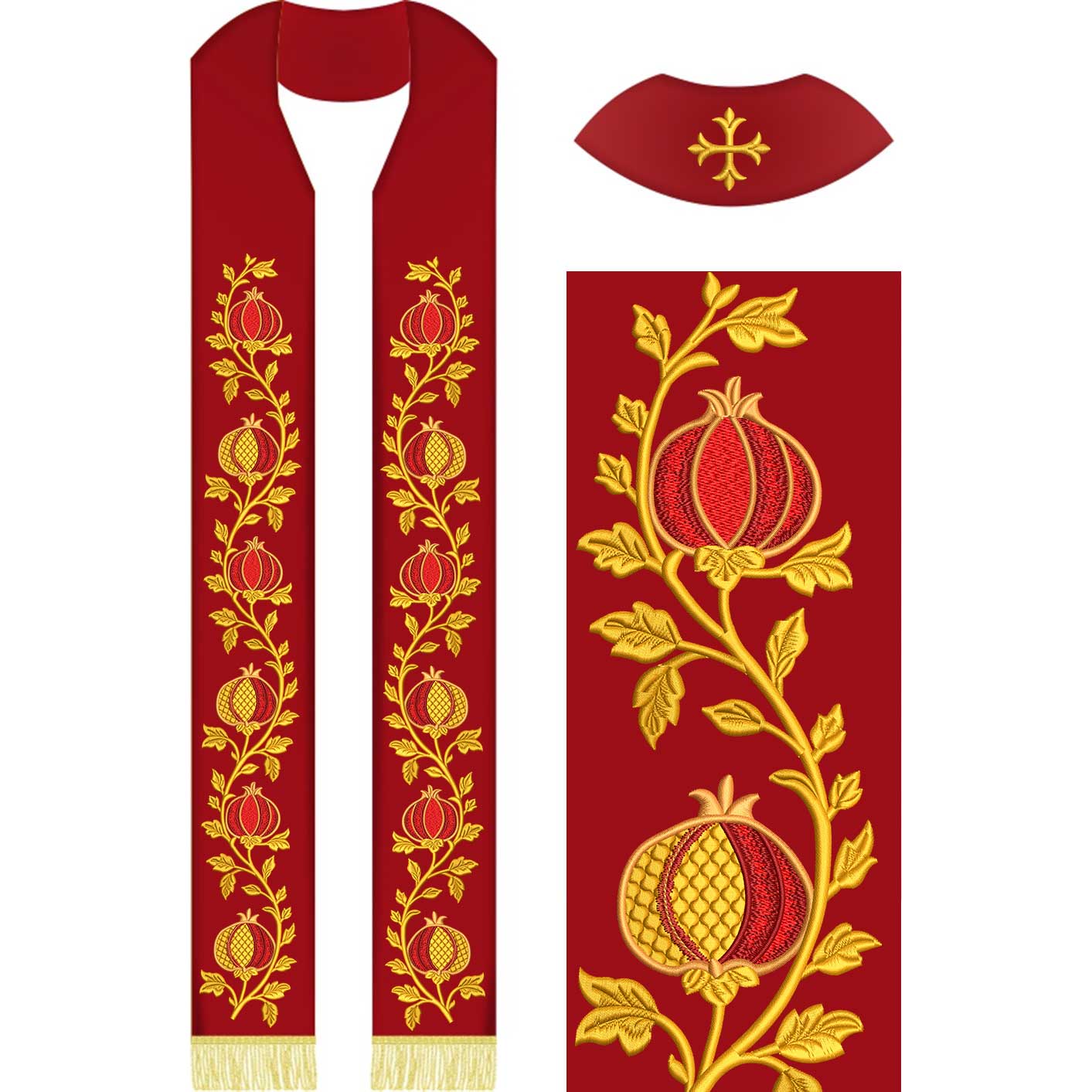 Matriz de matriz Matriz De Bordado Conjunto Para Estola Romãs 651