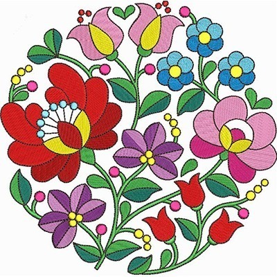 Matriz de matriz Matriz De Bordado Flores Húngaras 4