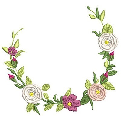 Matriz de matriz Matriz De Bordado Moldura Ramos Com Rosas 9