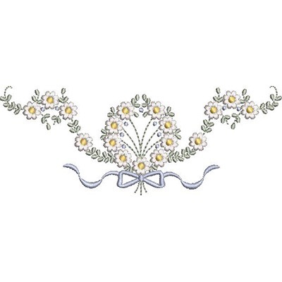 Matriz de matriz Matriz De Bordado Arranjo Floral Bouquet Com Laço