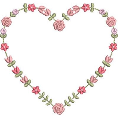 Matriz de matriz Matriz De Bordado Guirlanda Coração Floral 3