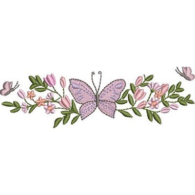 Matriz de matriz Matriz De Bordado Arranjo De Flores Com Borboletas 1