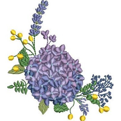 Matriz de matriz Matriz De Bordado Ramo Com Hortênsia