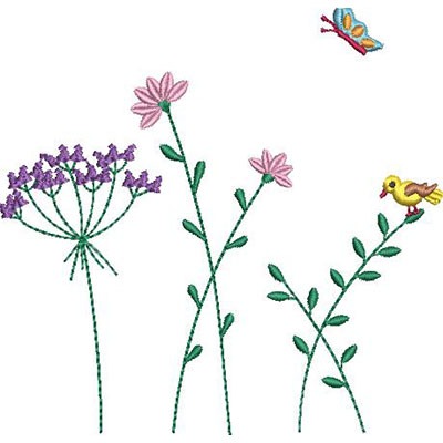 Matriz de matriz Matriz De Bordado Barrado Floral Horizontal 2