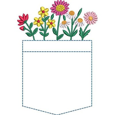 Matriz de matriz Matriz De Bordado Bolso Falso Com Jardim De Flores