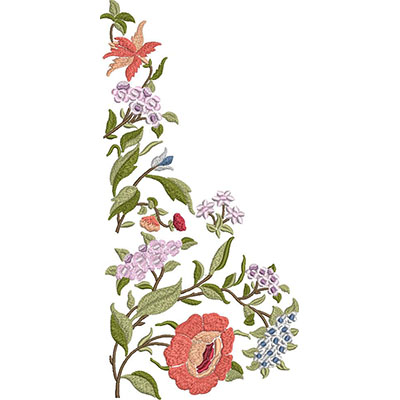 Matriz de matriz Matriz De Bordado Floral Para Barrado 26 Cm