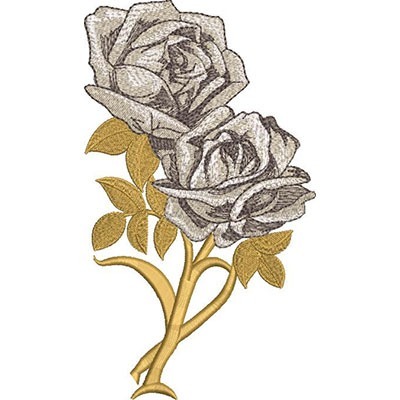 Matriz de matriz Matriz De Bordado Galho De 2 Rosas