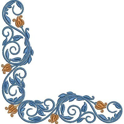 Matriz de matriz Matriz De Bordado Cantoneira  Volutas Floral 2
