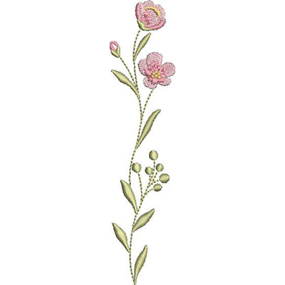 Matriz de matriz Matriz De Bordado Floral Vertical 15 Cm