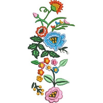 Matriz de matriz Matriz De Bordado Floral Vertical 14 Cm