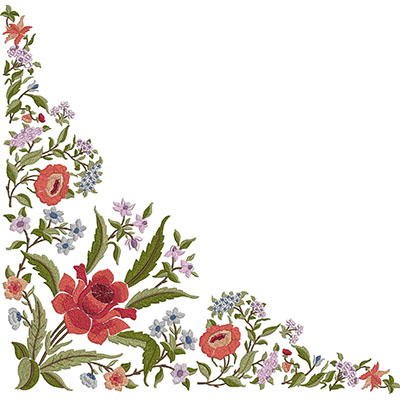 Matriz de matriz Matriz De Bordado Conjunto Para Canto Floral 48 Cm