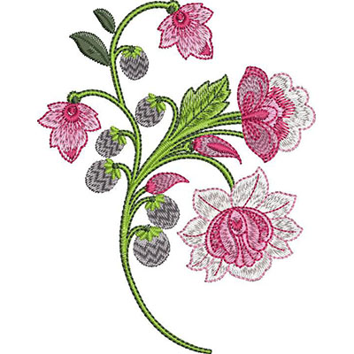 Matriz de matriz Matriz De Bordado Galho Flores Estilizadas