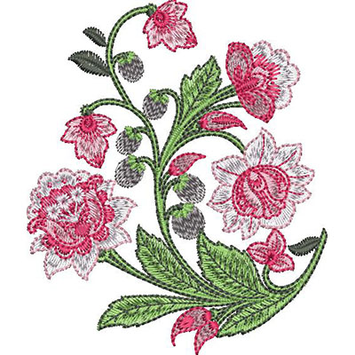 Matriz de matriz 2 Matriz De Bordado Galhos De Flores Estilizadas