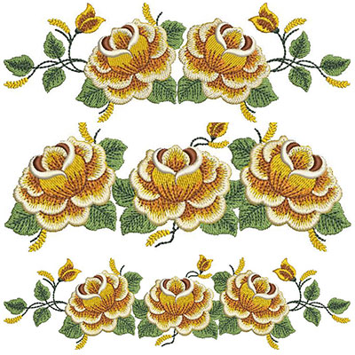 Matriz de matriz Conjunto De Matrizes De Bordado Rosas Amarelas