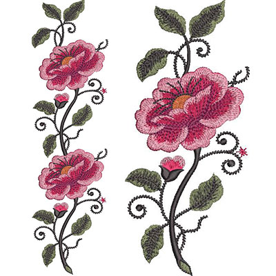 Matriz de matriz Conjunto De Matrizes De Bordado Floral 2 Tamanhos