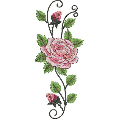 Matriz de matriz Matriz De Bordado Galho De Rosa 25 Cm