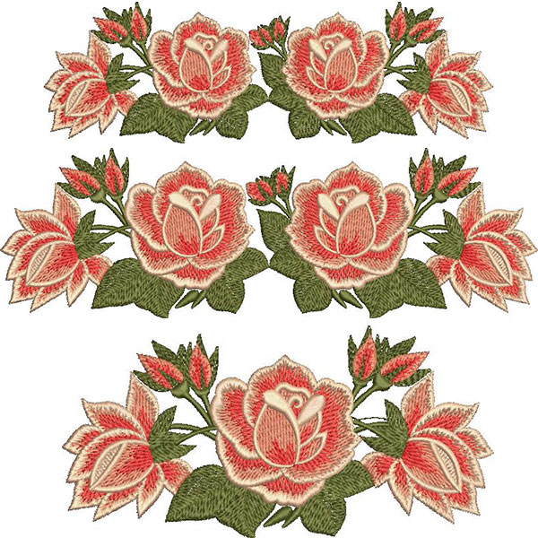 Matriz de matriz Matrizes De Bordado De Rosa Em 4 Tamanhos