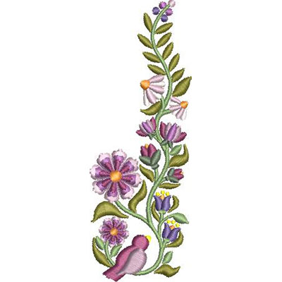 Matriz de matriz Matriz De Bordado Floral Vertical 12 Cm