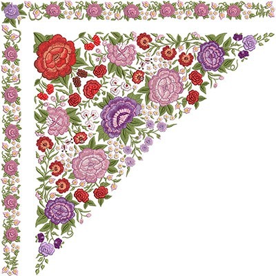Matriz de matriz Matriz De Bordado Canto Floral Gigante 50 Cm