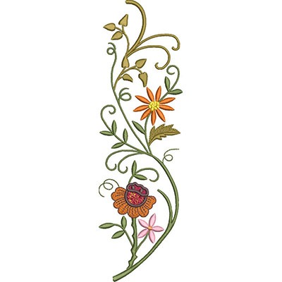 Matriz de matriz Matriz De Bordado Galho Com Flores 26 Cm