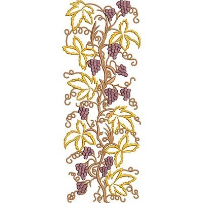 Matriz de matriz Matriz De Bordado Rama De Uvas Para Barrado 35 Cm Vazada