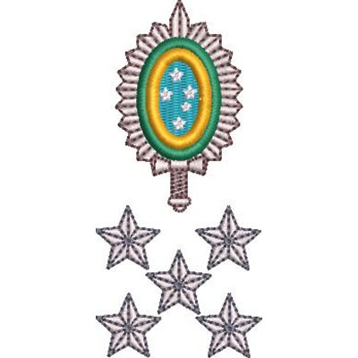 Matriz de matriz Matriz De Bordado Símbolo Platina Militar 5