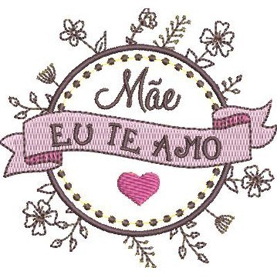 Matriz de matriz Matriz De Bordado Mãe Eu Te Amo Em 2 Tamanhos