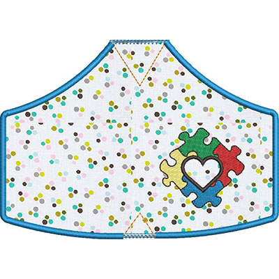 Matriz de matriz Matriz De Bordado 6 Máscaras De Proteção Autismo Do Pp Ao Gg