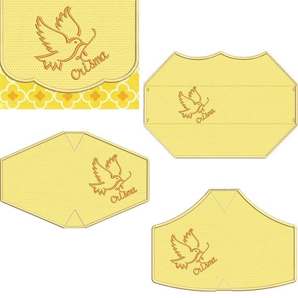 Matriz de matriz Matriz De Bordado Kit Bolsinha + 4 Máscaras Crisma