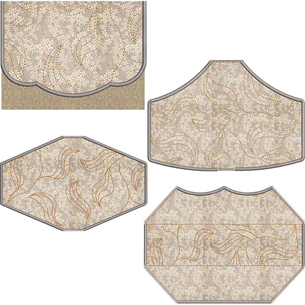 Matriz de matriz Matriz De Bordado Kit Bolsinha + 4 Máscaras Quilt 2