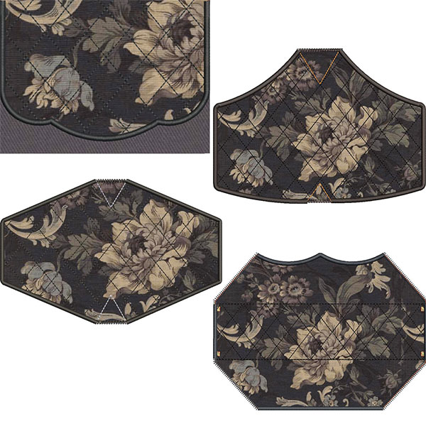 Matriz de matriz Matriz De Bordado Kit Bolsinha + 4 Máscaras Quilt 4