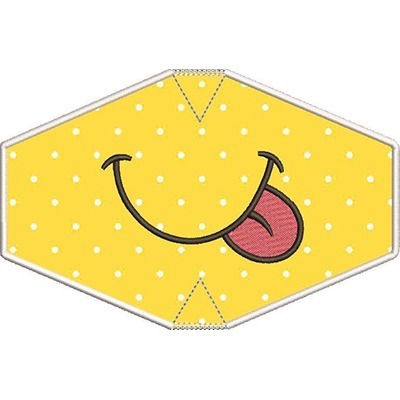 Matriz de matriz Matriz De Bordado Máscara Infantil Sapeca Com Acabamento Bordado