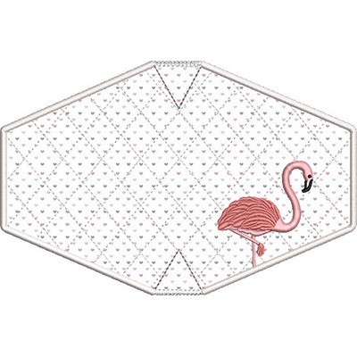 Matriz de matriz Matriz De Bordado 2 Máscaras Adulto Com Acabamento Bordado Flamingo 1