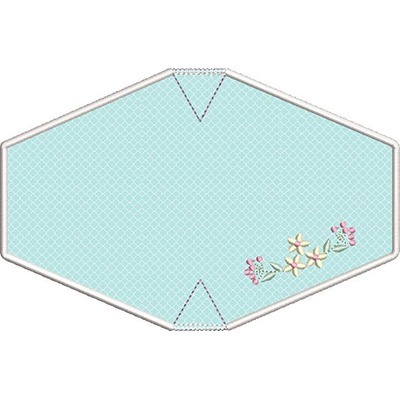 Matriz de matriz Matriz De Bordado 2 Máscaras Adulto Com Acabamento Bordado Floral