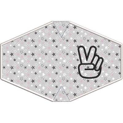 Matriz de matriz Matriz De Bordado 2 Máscaras Adulto Com Acabamento Bordado Paz E Amor