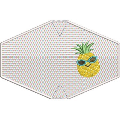 Matriz de matriz Matriz De Bordado 2 Máscaras Adulto Com Acabamento Bordado Abacaxi