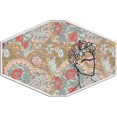Matriz de matriz Matriz De Bordado 2 Máscaras Adulto Com Acabamento Bordado Frida